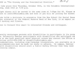 Announcements, 2008-10-30. ...