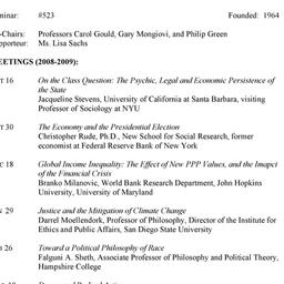 Schedules. Political Econom...