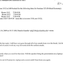 Schedules. Political Econom...