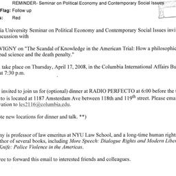 Announcements, 2008-04-07. ...