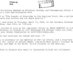Announcements, 2008-04-17. ...