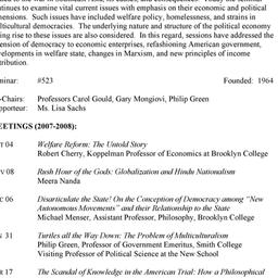 Schedules. Political Econom...