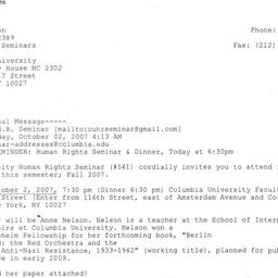 Announcements, 2007-10-02. ...