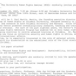 Announcements, 2007-11-20. ...