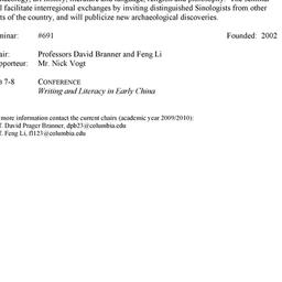 Schedules. Early China, sem...