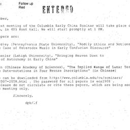 Announcements, 2008-02-09. ...