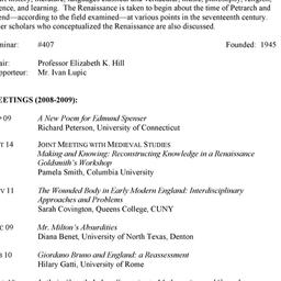 Schedules. The Renaissance,...