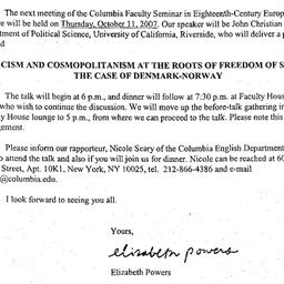 Announcements, 2007-10-11. ...