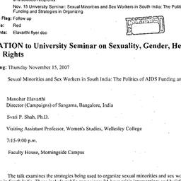 Announcements, 2007-11-15. ...