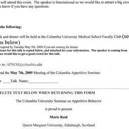 Announcements, 2009-05-07. ...