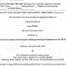 Announcements, 2007-11-08. ...