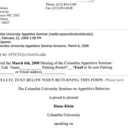 Announcements, 2008-03-06. ...