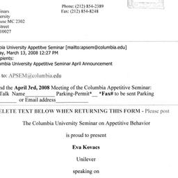 Announcements, 2008-04-03. ...