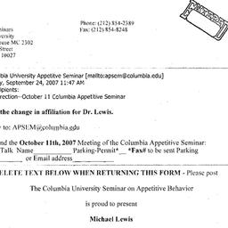 Announcements, 2007-10-01. ...