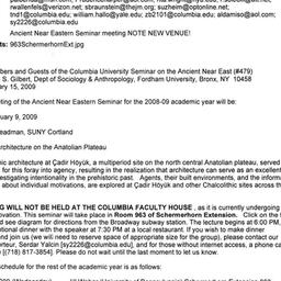 Announcements, 2009-02-09. ...