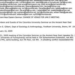 Announcements, 2009-01-16. ...
