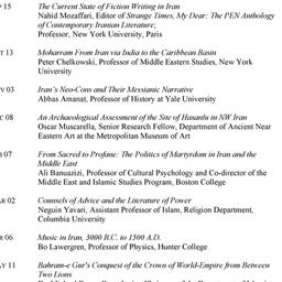 Schedules. Iranian Studies,...