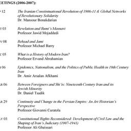 Schedules. Iranian Studies,...