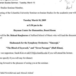 Announcements, 2009-05-12. ...