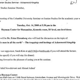 Announcements, 2008-10-08. ...