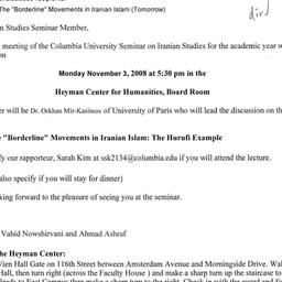 Announcements, 2008-11-03. ...