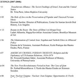 Schedules. Iranian Studies,...