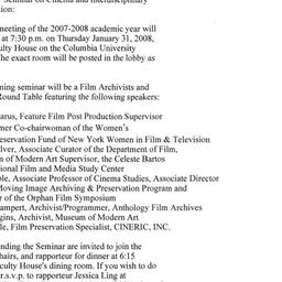 Announcements, 2008-01-31. ...