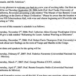 Announcements, 2006-09-28. ...