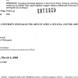 Announcements, 2008-03-06. ...