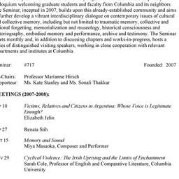 Schedules. Cultural Memory,...