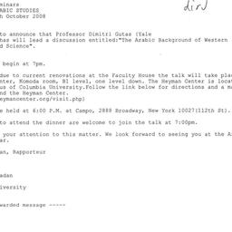 Announcements, 2008-10-30. ...