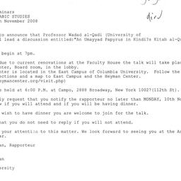 Announcements, 2008-11-13. ...