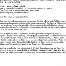 Announcements, 2009-05-11. ...