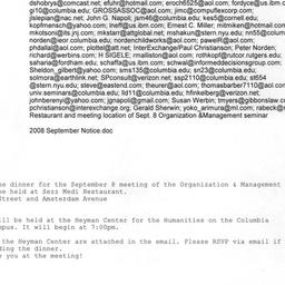 Announcements, 2008-09-08. ...