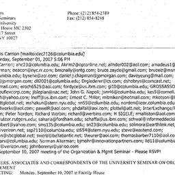 Announcements, 2007-09-10. ...