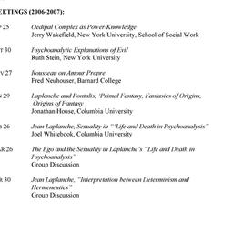 Schedules. Psychoanalytic S...