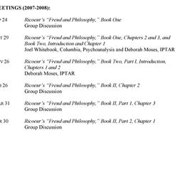 Schedules. Psychoanalytic S...