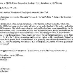 Announcements, 2009-04-22. ...