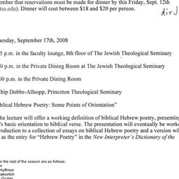 Announcements, 2008-09-17. ...