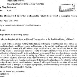 Announcements, 2008-04-10. ...