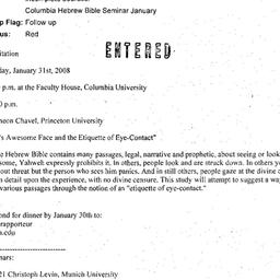 Announcements, 2008-01-31. ...