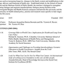 Schedules. Aging & Heal...