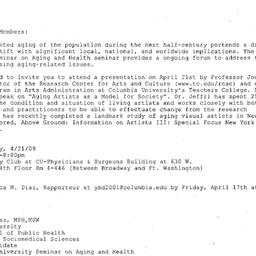 Announcements, 2009-04-21. ...