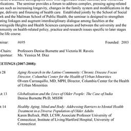 Schedules. Aging & Heal...