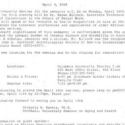 Announcements, 2008-04-09. ...