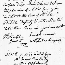 [Document, 1777 June 04]