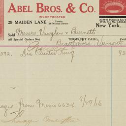 Abel Bros. & Co. Bill o...