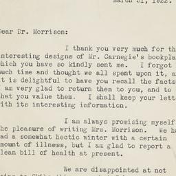 Typed letter signed to Hew ...