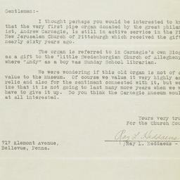 Letter to Carnegie Foundati...