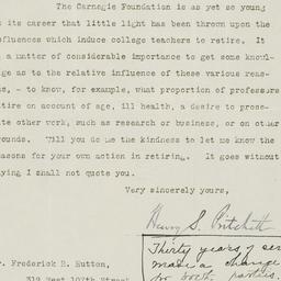 Note to Henry Smith Pritche...